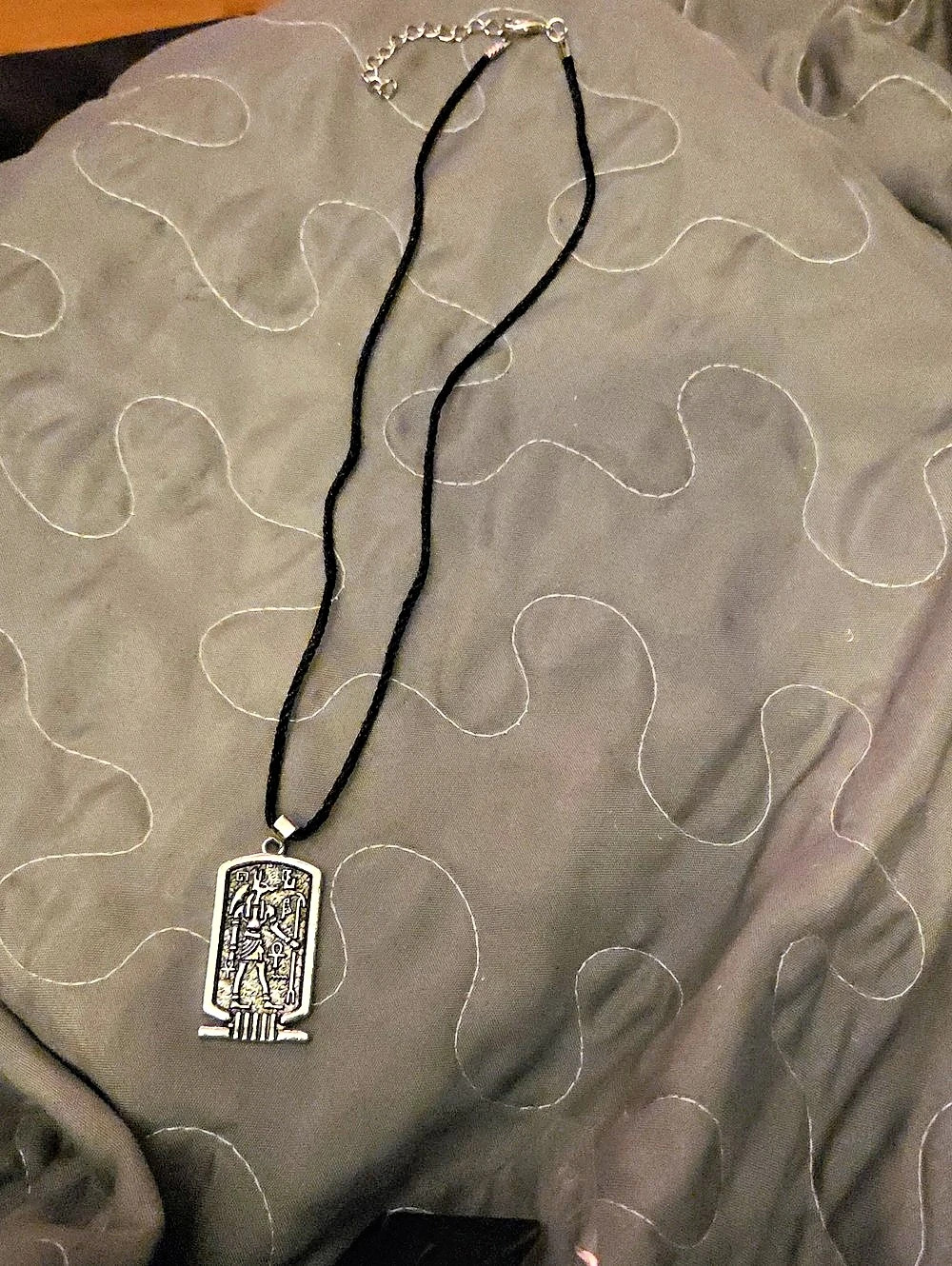 Egyptian-Inspired Pendant Necklace in Silver